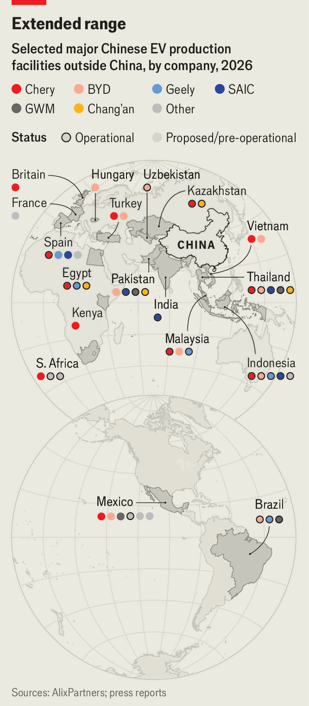 Chinese carmakers are bringing their factories to the world image